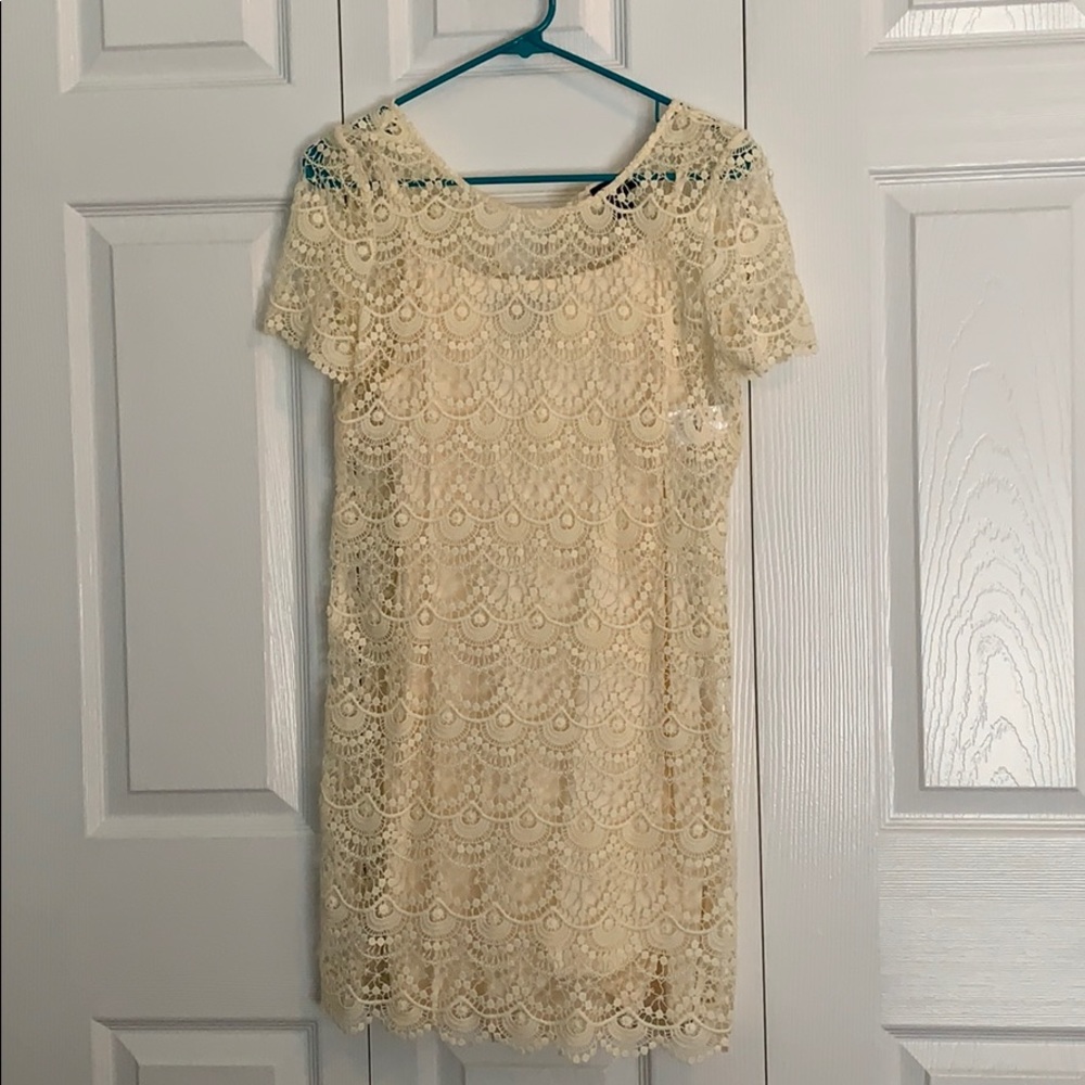 Girls Ralph Lauren Off-White Lace Dress